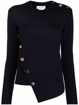 推荐Alexander Mcqueen Women's  Blue Wool Sweater商品