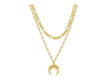 Sterling Forever | Layered Chain Necklace with Horn Pendant 