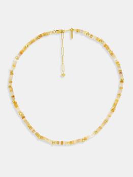 商品Genova Beaded Necklace Peach Jade/Rainbow Moonstone (Gold),商家Verishop,价格¥1603图片