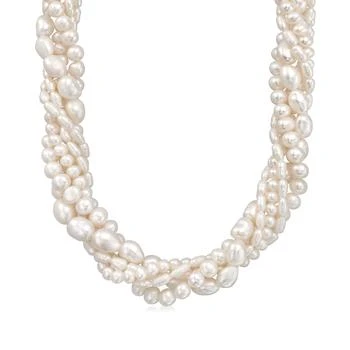 Ross-Simons | Ross-Simons 4-9mm Cultured Pearl Multi-Strand Torsade Necklace With Sterling Silver,商家Premium Outlets,价格¥1303