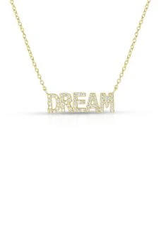 GLAZE JEWELRY | 14K Yellow Gold Vermeil Pave CZ 'DREAM' Pendant Necklace,商家Nordstrom Rack,价格¥276