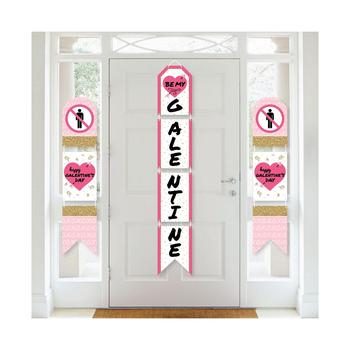 商品Be My Galentine - Hanging Vertical Paper Door Banners - Galentine's & Valentine's Party Wall Decoration Kit - Indoor Door Decor图片