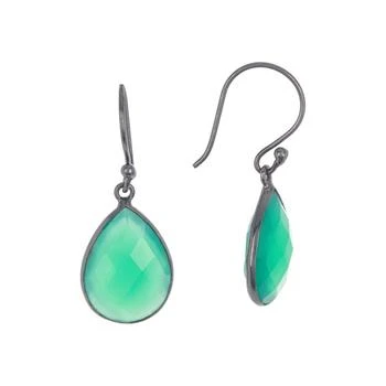 ADORNIA | Adornia Pear Drop Green Onyx Earrings silver,商家Premium Outlets,价格¥170