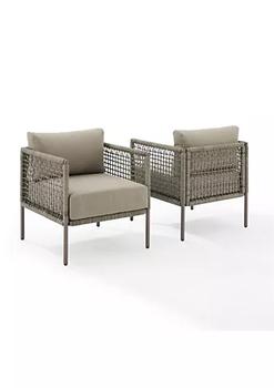 Crosley, Crosley Furniture | Crosley Furniture CO6233LB-TE 26 x 27.50 x 31.50 in. Cali Bay Outdoor Wicker Armchair Set - 2 Armchairs Taupe & Light Brown - 2 Piece商品图片 