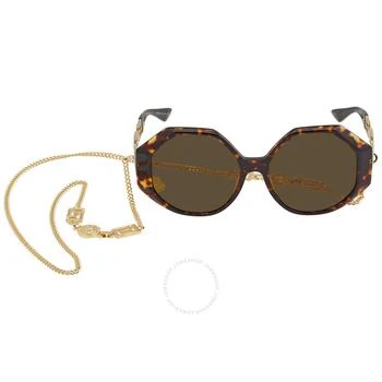 Versace | Dark Brown Geometric Ladies Sunglasses VE4395 534673 59 2.2折, 独家减免邮费