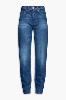 推荐Faded high-rise slim-leg jeans商品