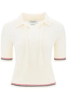 Thom Browne | Wool Polo Shirt With Rwb Stripe,商家Wanan Luxury,价格¥6145