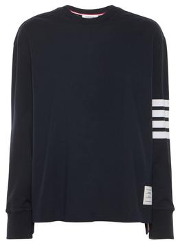 秋装thom browne衬衫, Thom Browne | Cotton Jersey Over Sweatshirt W/ Stripe商品图片 额外8折, 额外八折