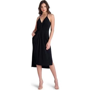 推荐BCBGeneration Della Women’s Sleeveless Draped Midi Dress with Front Pockets商品