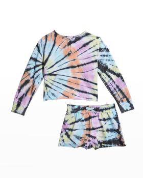 推荐Girl's Tie-Dye Henley Top w/ Shorts, Size S-XL商品