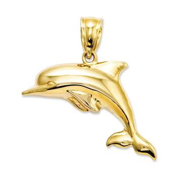 商品Macy's | 14k Gold Charm, Polished 3D Dolphin Charm,商家Macy's,价格¥3304图片
