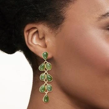 Ross-Simons | Ross-Simons Nephrite Jade Chandelier Earrings in 18kt Gold Over Sterling,商家Premium Outlets,价格¥1249