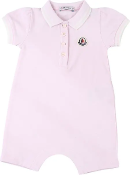 推荐MONCLER 婴幼儿淡粉色棉质徽标贴布短袖POLO领连体衣 8L70010-8496F-503商品