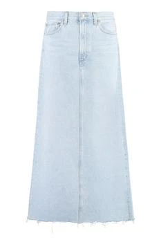 AGOLDE | AGOLDE Back Slit Frayed Edge Denim Midi Skirt 6.2折起×额外9.5折, 额外九五折