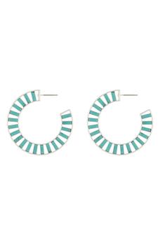 商品Turquoise Sunray Hoop Earrings图片