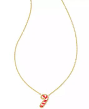 Kendra Scott | Gold-Tone Mother of Pearl & Enamel Candy Cane 19" Pendant Necklace,商家Macy's,价格¥341