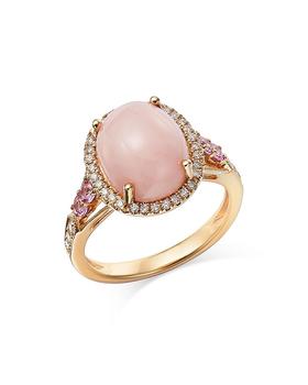 商品Bloomingdale's | Pink Opal, Pink Sapphire, & Diamond Ring in 14K Yellow Gold - 100% Exclusive,商家Bloomingdale's,价格¥13027图片