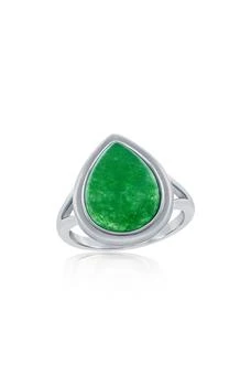 SIMONA | Sterling Silver Pear-Shaped Jade Ring,商家Nordstrom Rack,价格¥525