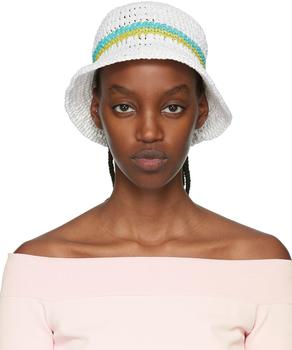 product White Striped Crochet Hat image