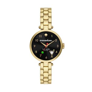 商品Kate Spade | Holland Three-Hand Gold-Tone Stainless Steel Watch - KSW1806,商家Zappos,价格¥1743图片