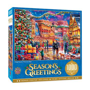 商品1000 Piece Christmas Jigsaw Puzzle - Village Square - 19.25"x26.75"图片
