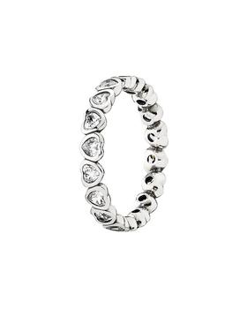潘多拉戒指是什么牌子, PANDORA | Pandora Jewelry Silver CZ Stackable Ring商品图片 3.3折