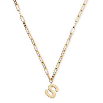 美国kate spade, Kate Spade | Gold-Tone Initial S Chain Link Pendant Necklace, 17" + 3" extender商品图片 