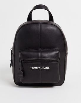 推荐Tommy Jeans logo faux leather backpack in black商品