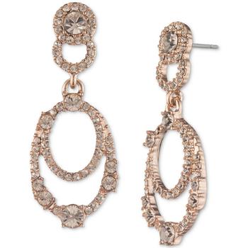 Givenchy | Rose Gold-Tone Crystal Oval Double Drop Earrings商品图片,5折起