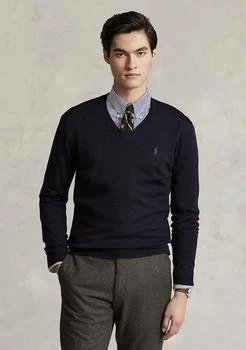 Ralph Lauren | Ralph Lauren Washable Wool V Neck Sweater,商家Belk,价格¥525