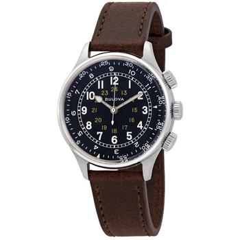 推荐Bulova A-15 Pilot Quartz Black Dial Men's Watch 96A245商品