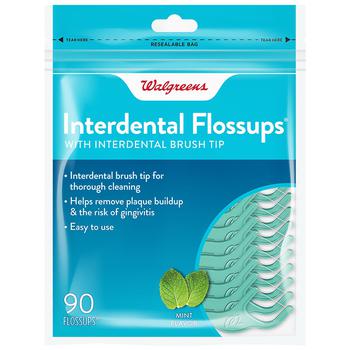 商品Interdental Flossups with Interdental Brush Tip Mint图片