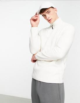 ASOS | ASOS DESIGN half zip sweatshirt in grey polar fleece商品图片,