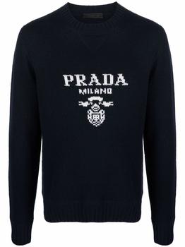 推荐PRADA intarsia-knit logo sweatshirt商品