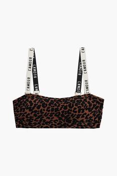 product Bond jacquard-trimmed leopard-print bikini top image