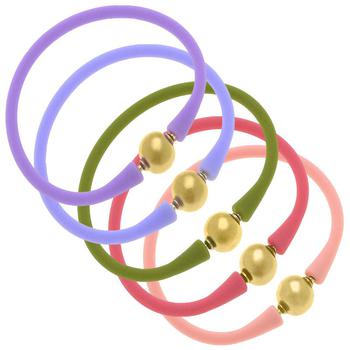 商品Canvas Style | Bali 24K Gold Silicone Bracelet Stack of 5,商家Verishop,价格¥892图片