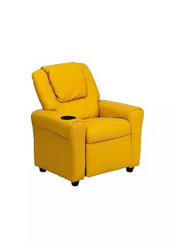 商品Flash Furniture | Contemporary Yellow Vinyl Kids Recliner with Cup Holder and Headrest [DG-ULT-KID-YEL-GG],商家Belk,价格¥2210图片