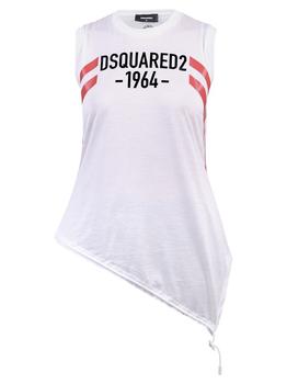 DSQUARED2 | Dsquared2 Logo Printed Asymmetric Tank Top商品图片,4.9折