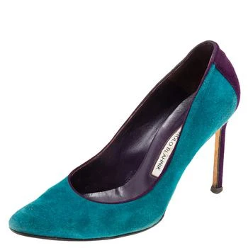 推荐Manolo Blahnik Teal/Purple Suede Pumps Size 39.5商品