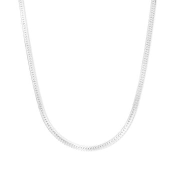 商品Macy's | 14k White Gold Necklace, 18" Flat Herringbone Chain (1-1/4mm),商家Macy's,价格¥4034图片