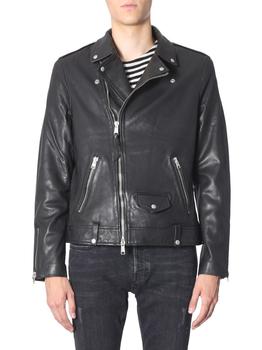 ALL SAINTS | Allsaints Mens Black Leather Outerwear Jacket商品图片,满$175享8.9折, 满折
