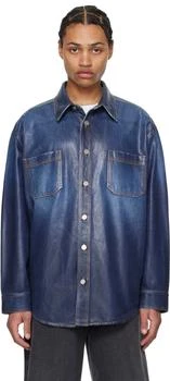 Valentino | Blue Coated Denim Jacket,商家Ssense US,价格¥14982