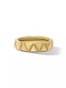 David Yurman | Faceted Triangle Band Ring in 18K Yellow Gold, 6MM,商家Saks Fifth Avenue,价格¥16503