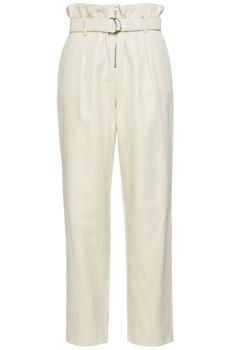 product Andrea belted cotton and linen-blend twill straight-leg pants image