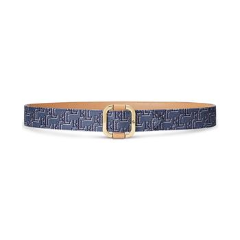 Ralph Lauren | Blue Monogram Jacquard Slide-Buckle Belt商品图片,6.9折×额外7折, 额外七折