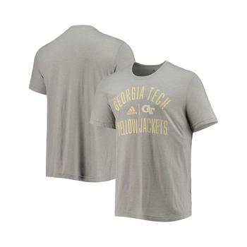 adidas外套多少钱, Adidas | Men's Heathered Gray Georgia Tech Yellow Jackets Sideline Locker Heritage AEROREADY T-shirt商品图片 7.3折