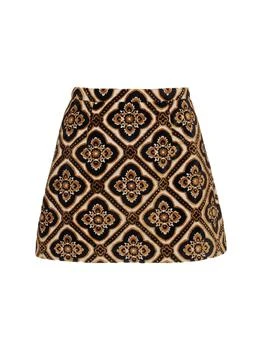ETRO | Tapestry Velvet Mini Skirt,商家LUISAVIAROMA,价格¥7170