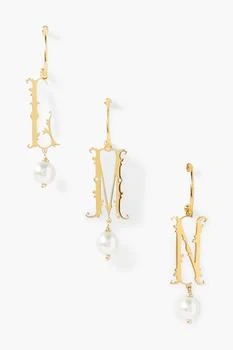 Simone Rocha | Initial gold-plated faux pearl earring,商家THE OUTNET US,价格¥311