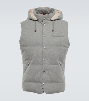 商品Brunello Cucinelli | Wool, silk and cashmere down vest,商家MyTheresa,价格¥22192图片