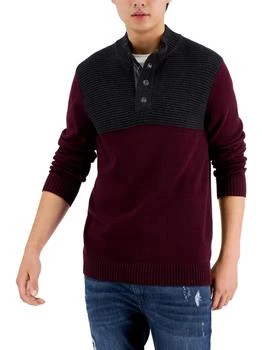 INC International | Mens Mock Neck Colorblock Pullover Sweater 3.8折